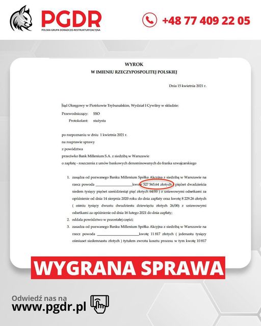 Archiwa unieważnienie umowy frankowej Polska Grupa Doradczo